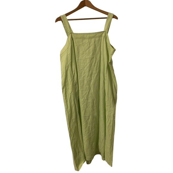 Eileen Fisher Dress Womens Large Organic Linen Sleeveless Maxi Tank Pockets - Picture 2 of 7